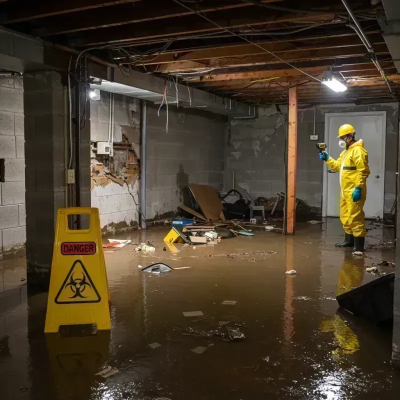 Flooded Basement Electrical Hazard in Winchester, MO Property